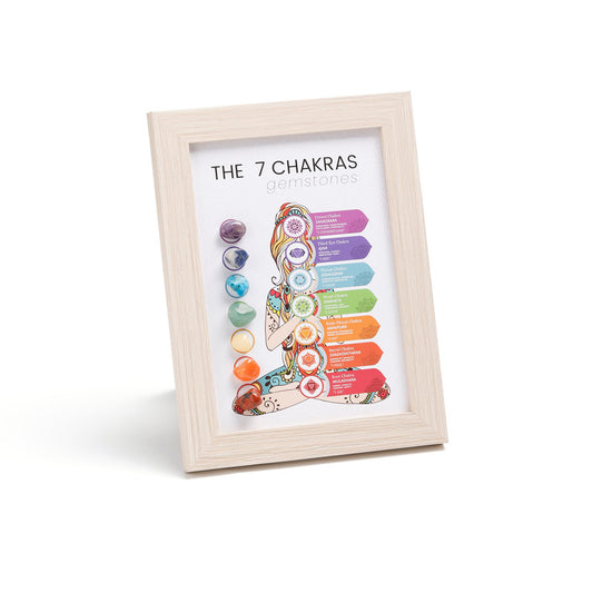 Seven Chakras Healing Crystal Stone Photo Frame Feng Shui or Hanging Home Wall Decoration, Office Gifts