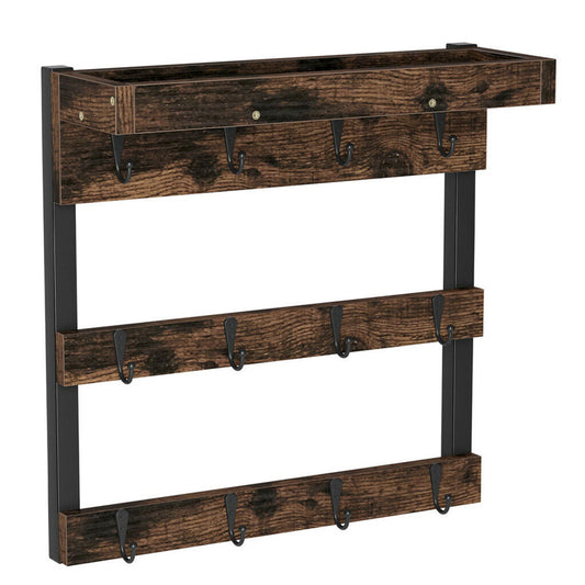 Wooden Coffee Mug Rack 12 Hooks Cup Holder