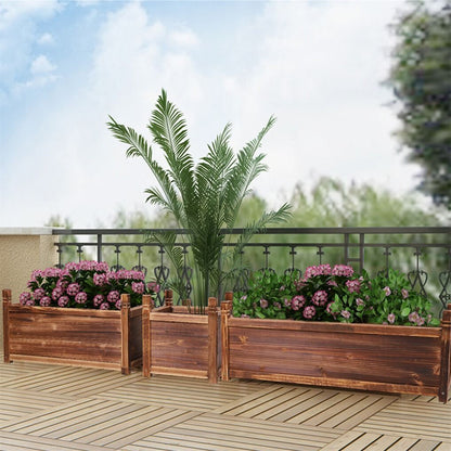 Medium Raised Garden Bed 60x30x33cm Wooden Planter Box - Home & Garden > Garden Beds > Garden Beds & Planters