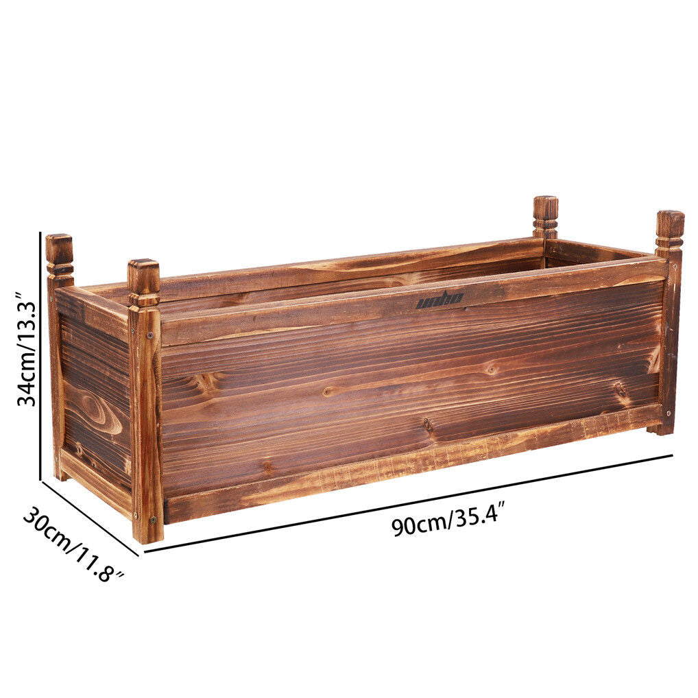 Large Raised Garden Bed Wooden Planter 90x30x33cm - Home & Garden > Garden Beds > Garden Beds & Planters