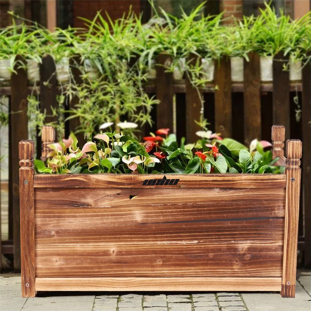 Large Raised Garden Bed Wooden Planter 90x30x33cm - Home & Garden > Garden Beds > Garden Beds & Planters
