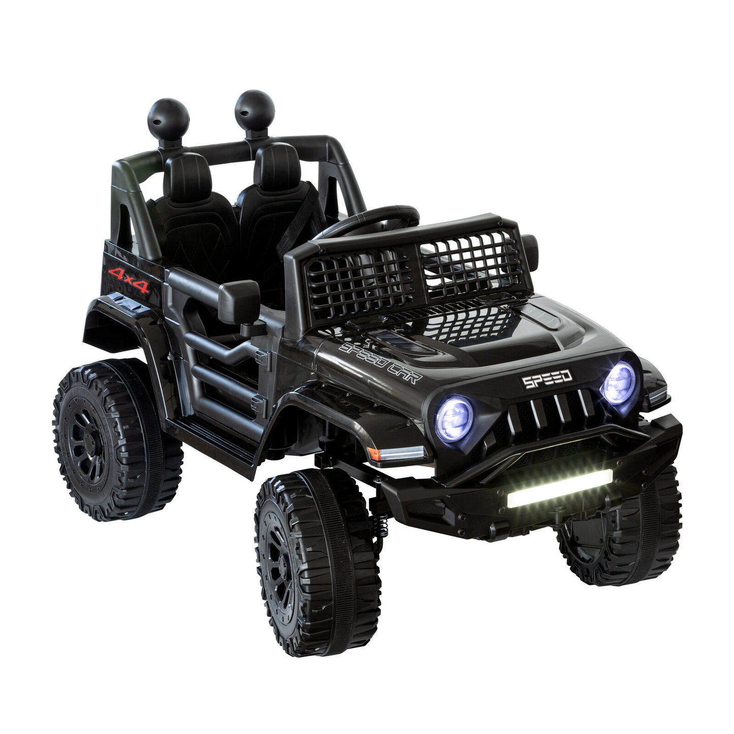 Jeep Inspired Remote Controlled Ride-on Electric Car - 12V Kids Electric Vehicle - Black