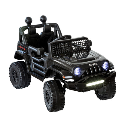 Jeep Inspired Remote Controlled Ride-on Electric Car - 12V Kids Electric Vehicle - Black