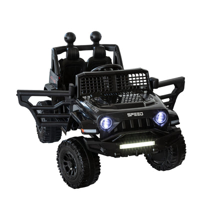 Jeep Inspired Remote Controlled Ride-on Electric Car - 12V Kids Electric Vehicle - Black