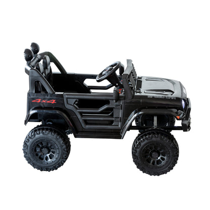 Jeep Inspired Remote Controlled Ride-on Electric Car - 12V Kids Electric Vehicle - Black