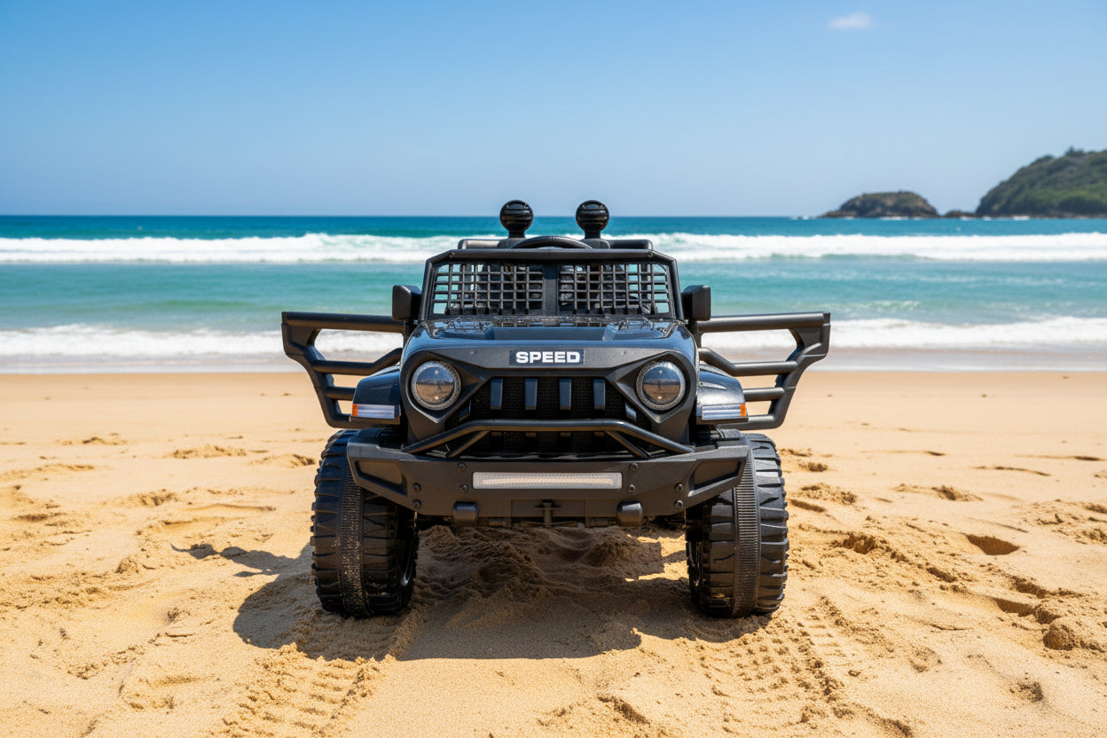 Jeep Inspired Remote Controlled Ride-on Electric Car - 12V Kids Electric Vehicle - Black