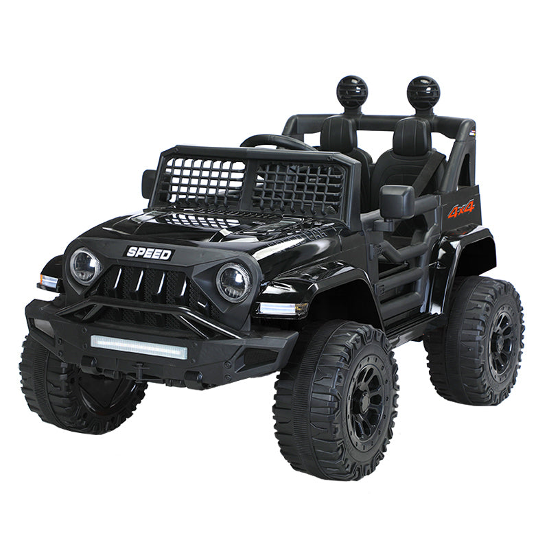 Jeep Inspired Remote Controlled Ride-on Electric Car - 12V Kids Electric Vehicle - Black