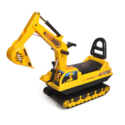 Kids Ride-On Excavator with Sturdy Track and Dual Operation Levers - Construction Digger Toy
