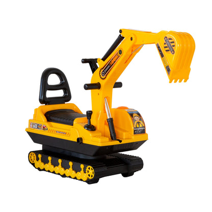 Kids Ride-On Excavator with Sturdy Track and Dual Operation Levers - Construction Digger Toy