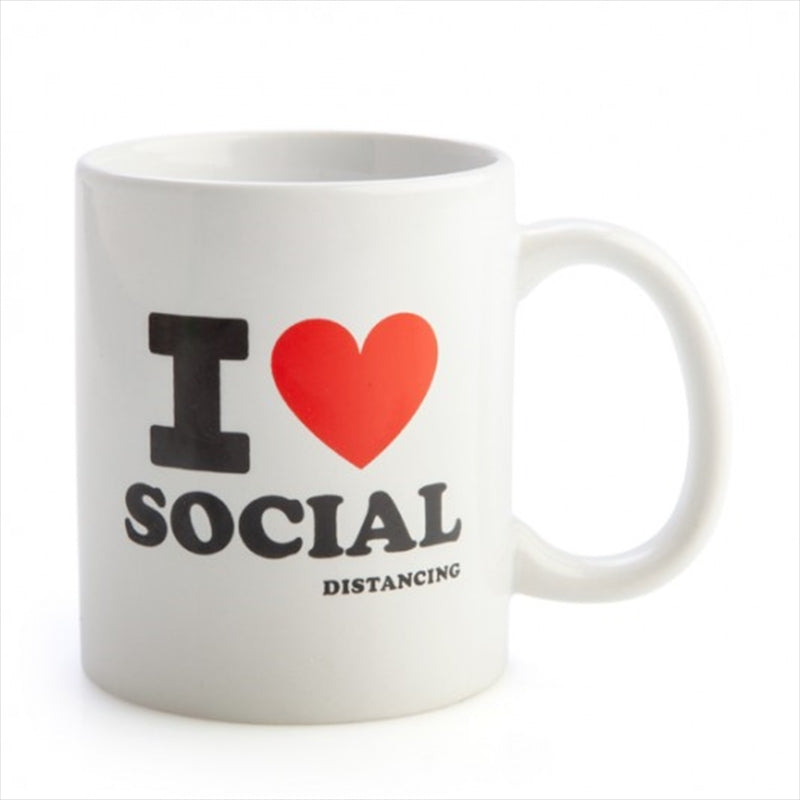 I Heart Social Distancing Coffee Mug - Funny White Ceramic Cup