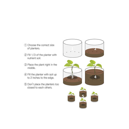 6 Pck 38L Fabric Flower Pots - Garden Planter Bags Black - Home & Garden > Garden Beds > Garden Beds & Planters