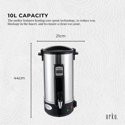 10L Orku Candle Wax Heater With Core Heating Tap - Electric Warmer Melter Pot