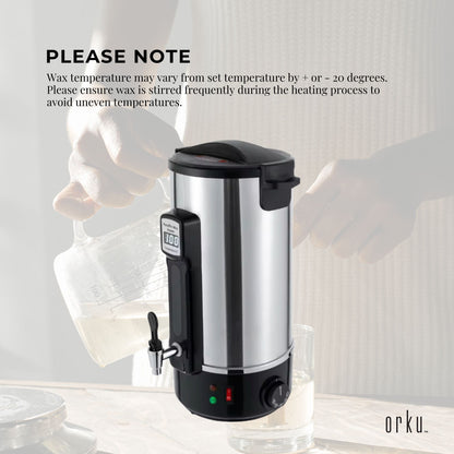 10L Orku Candle Wax Heater With Core Heating Tap - Electric Warmer Melter Pot
