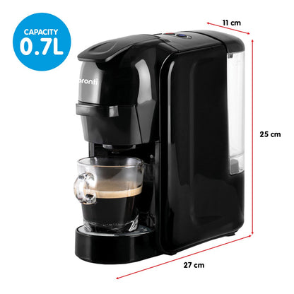 Pronti HomeMaid 3-in-1 Coffee Machine - Multi-Capsule Pods & Ground Coffee