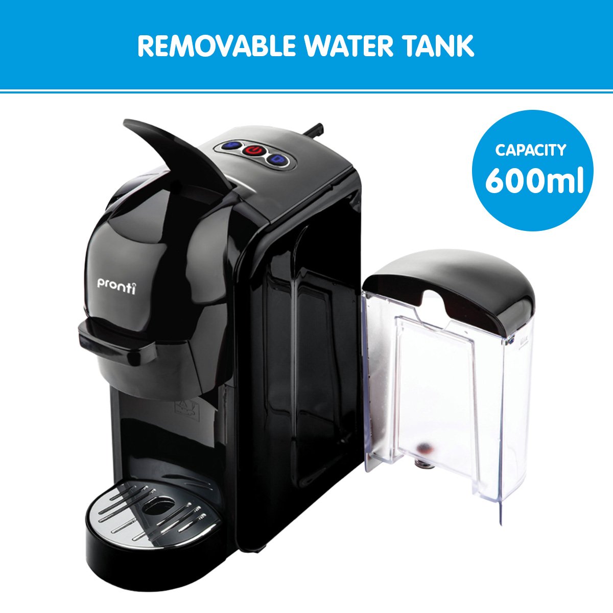 Pronti HomeMaid 3-in-1 Coffee Machine - Multi-Capsule Pods & Ground Coffee