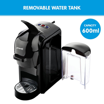Pronti HomeMaid 3-in-1 Coffee Machine - Multi-Capsule Pods & Ground Coffee