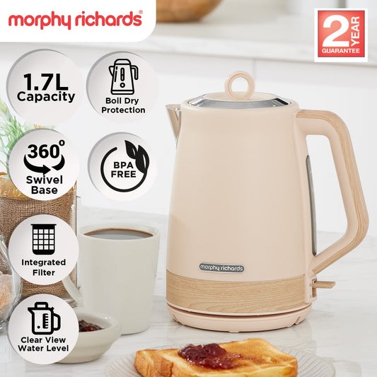 Morphy Richards 1.7L Electric Kettle Essence Scandi Swivel Base Boil-Dry Protection