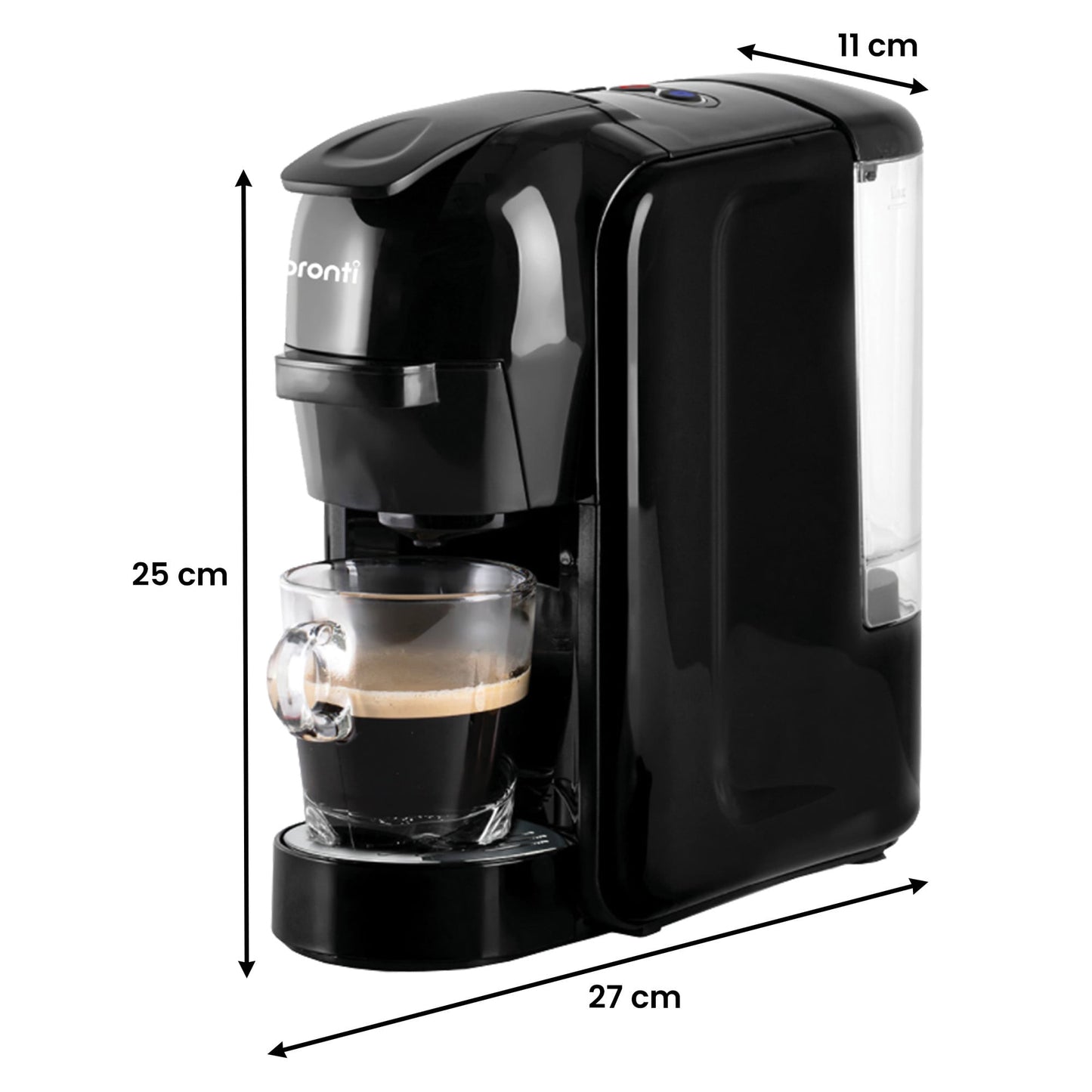 Pronti Breakfast Set with HomeMaid Coffee Machine, Silver Noir Toaster & Kettle