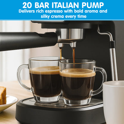 Pronti Breakfast Set with 1.25L Coffee Machine, Silver Noir Toaster & Kettle