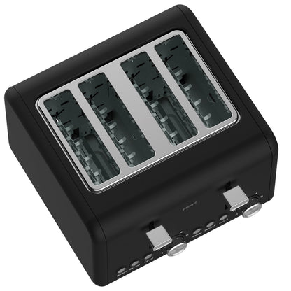 Pronti Silver Noir Collection 4 Slice Toaster with Dual Controls