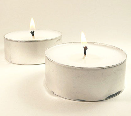 50 Pack Bulk Tea Light Candles - White Smokeless Tealights Unscented - 9 Hour Burn Time