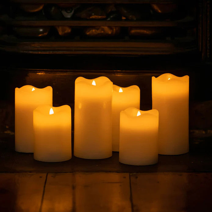 2 Pcs LED Block Pillar Candle White Flameless Safe Indoor Battery Power Party Home Decor Wedding Xmas Table Centrepiece