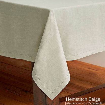 Rans Pure Cotton Hemstitch Tablecloth 205 x 205 cm - Beige