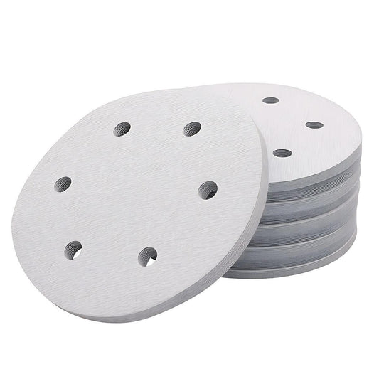 100x 123mm 6/8-Hole Sanding Discs Hook Loop Orbital Sander Pads 80 120 240 Grit - 180 Grits（6-Hole）
