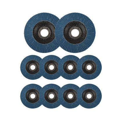 10pcs Flap Disc 40/60/80/120 Grit Angle Grinder Wheel Set Durable Sanding Tool - 40 Grit
