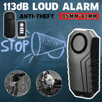 Wireless Anti-Theft Alarm with Remote for Bike, Scooter &amp; Motorcycle - 113dB Security System