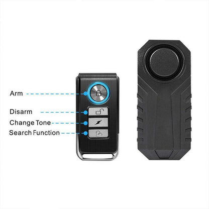 Wireless Anti-Theft Alarm with Remote for Bike, Scooter &amp; Motorcycle - 113dB Security System