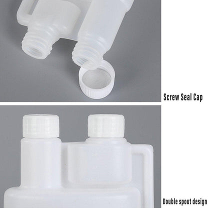 250-1000ml Plastic Twin Chamber Bottle with Tamper Evident Cap for Chemical Liquids - 10Pcs 1000ml