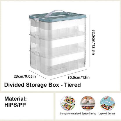 3Layer Storage Box Large Capacity Toy Organizer Building Block Storage Container - Green
