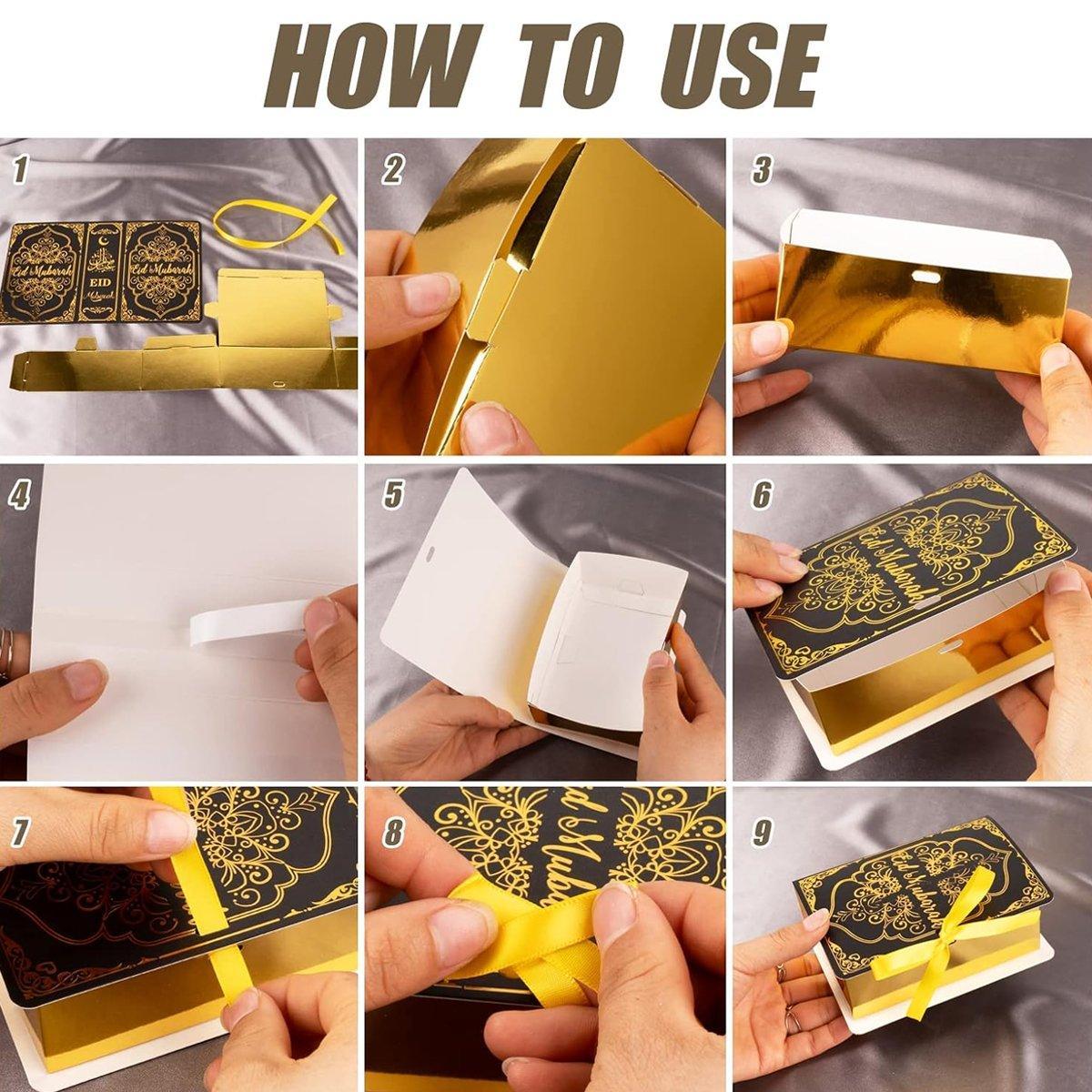 50PCS Moon Stars Wedding Candy Box Gift Box Holiday Party Decorations Favour - Black