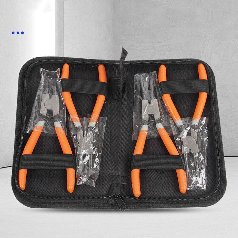 4 Pcs 7inch Circlip Plier Snap Ring Pliers Heavy Duty External Internal With Pouch