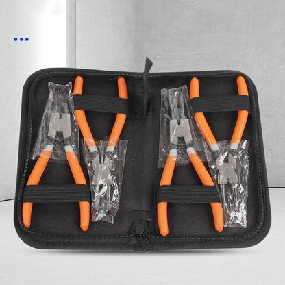 4 Pcs 7inch Circlip Plier Snap Ring Pliers Heavy Duty External Internal With Pouch