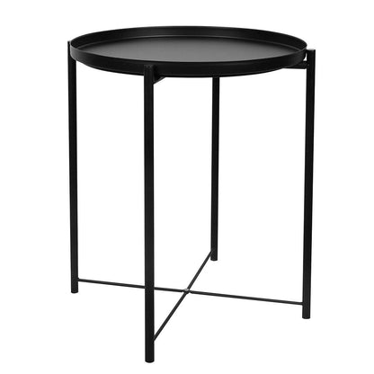 Small Coffee Table Simple Tray Mini Round Table - Compact Side Table for Living Room