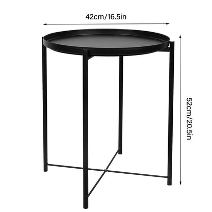 Small Coffee Table Simple Tray Mini Round Table - Compact Side Table for Living Room