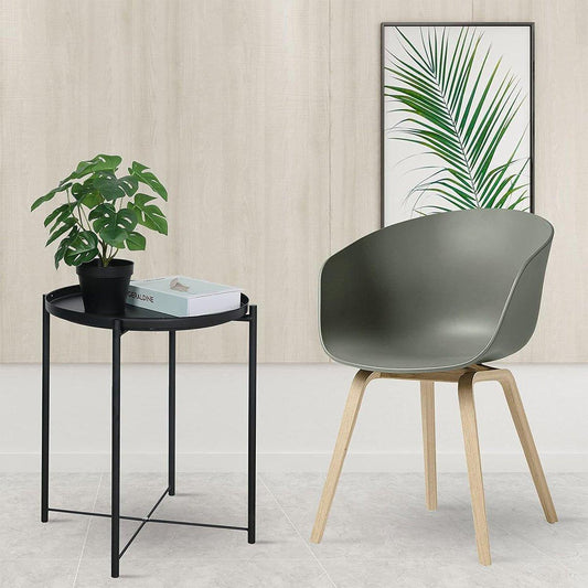 Small Coffee Table Simple Tray Mini Round Table - Compact Side Table for Living Room