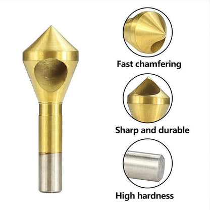 4PCS HSS Countersink Chamfer Drill Bit Set Titanium Coated Deburring Tools