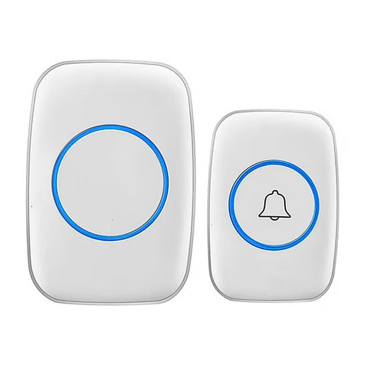 Wireless Doorbell Kit Home Call Button Remote Control White Waterproof Chime