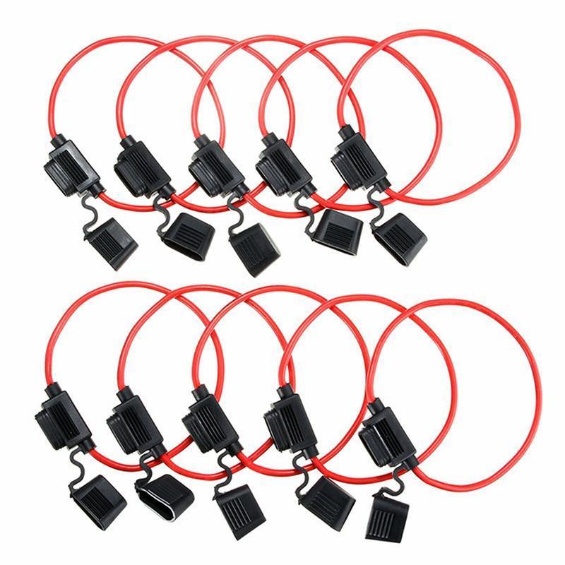 10Pcs 12V 40A Waterproof Standard Blade Inline Fuse Holder