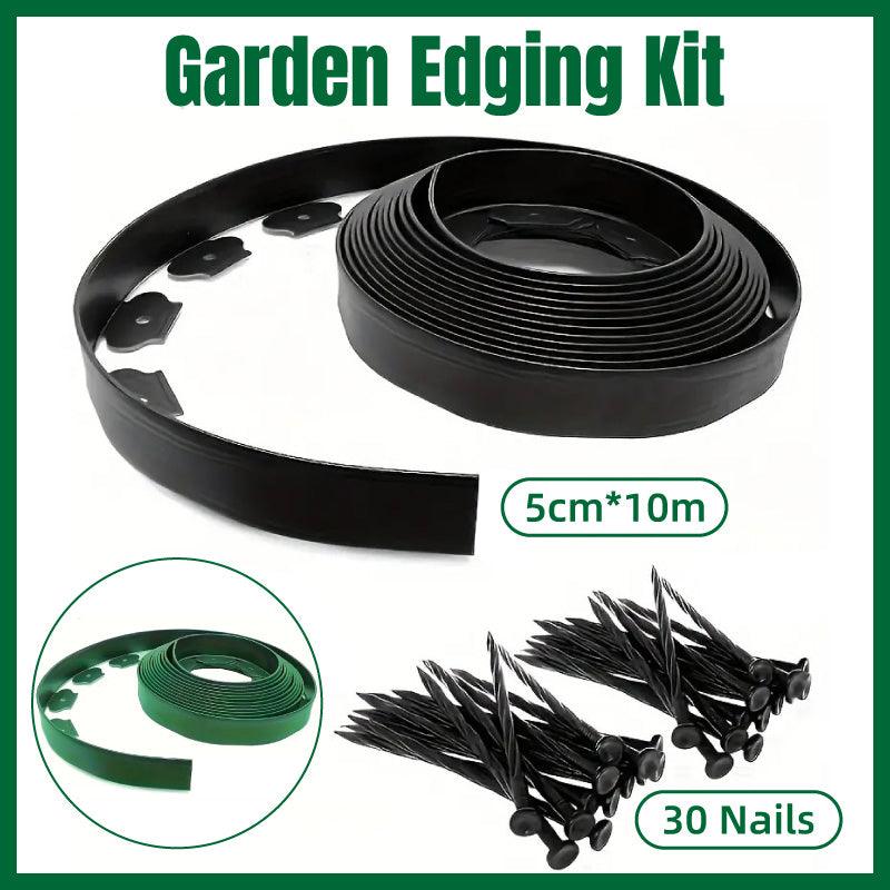 L Shaped Garden Edging Border - 10M Professional Landscape Edging Strip - Black