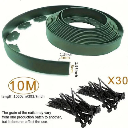 L Shaped Garden Edging Border - 10M Professional Landscape Edging Strip - Black