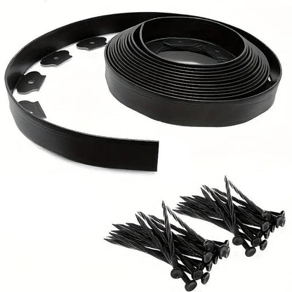 L Shaped Garden Edging Border - 10M Professional Landscape Edging Strip - Black