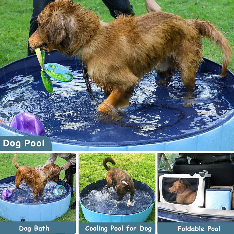 Pet Swimming Pool Foldable Portable Pool for Dogs Outdoor Summer Play - Grey-120x30cm