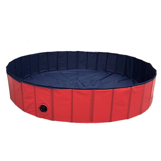 Pet Swimming Pool Foldable Portable Pool for Dogs Outdoor Summer Play - Red-120x30cm