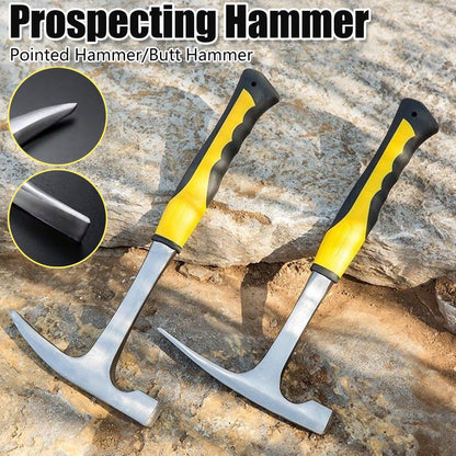 Geological Exploration Duck Bill Hammer - Professional Archaeological Tool & Pointed Inspection Hammer