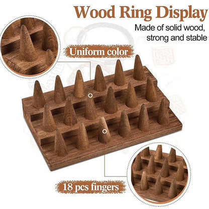 Wooden Jewellery Display Stand Ring Holder Rack for Ring Organization Storage