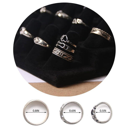 Three Layer Flocking Jewelry Display Stand 18 Finger Ring Organizer Holder